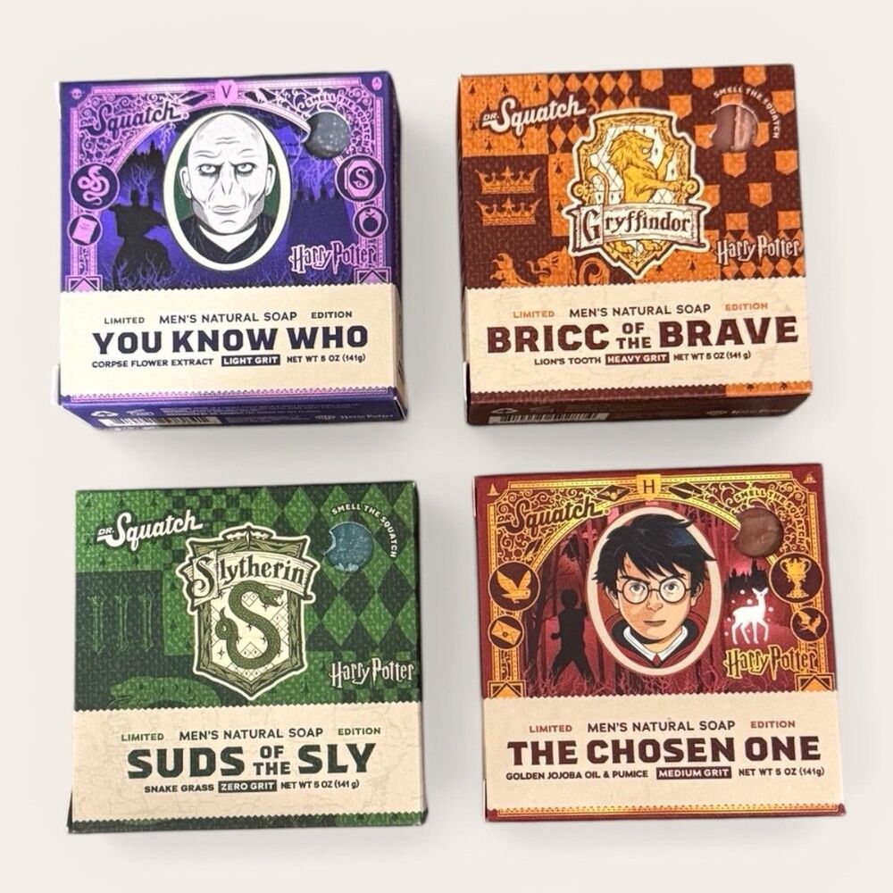 (4-Pack) Dr. Squatch Harry Potter Limited Edition Soaps -Slytherin, You Know Who